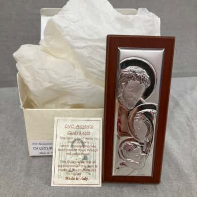 Jesus, a great CVC Argento hand made religious plaque with stand, made in Italy