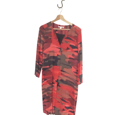 Trenery Womens  Size 10 Casual Dress Black  / Multicoloured / Pattern / Red 
