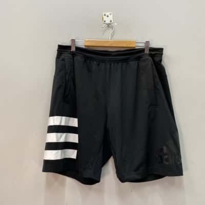 Adidas  Mens Sports Shorts Size L Black  / White 