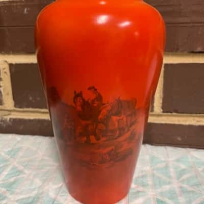 H & K Tunstall English Orange Vase