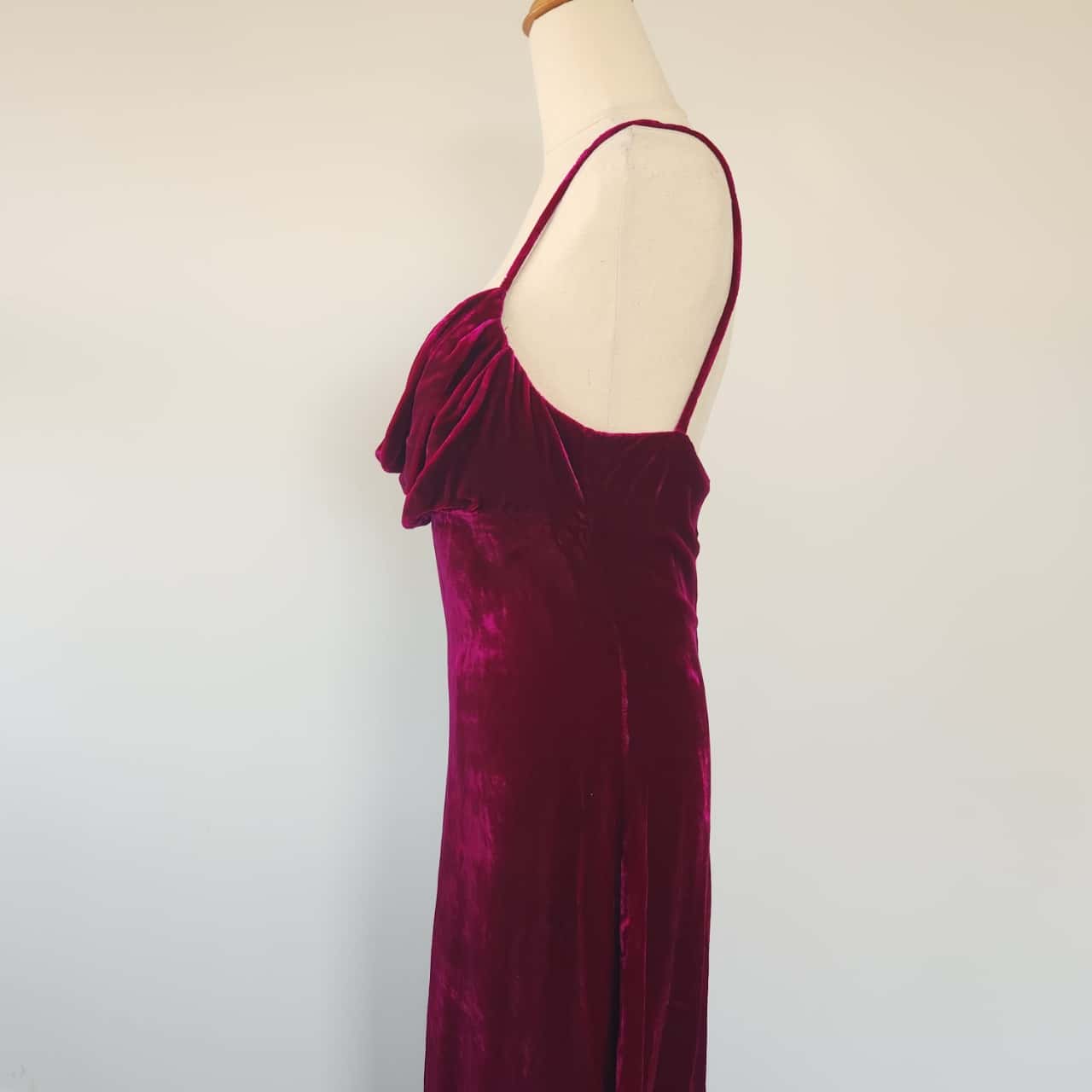 Celeste Fuchsia Pink V Plunge Drape Dress