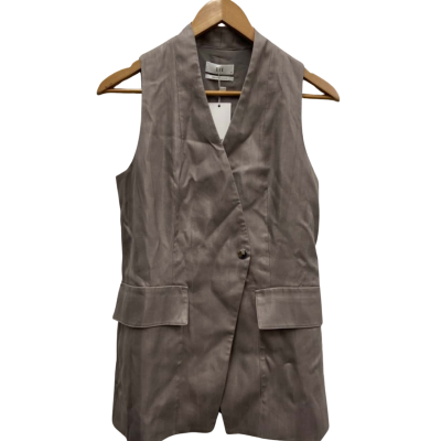 Cue Womens  Size 8 Vest Jacket Grey RRP $299.00