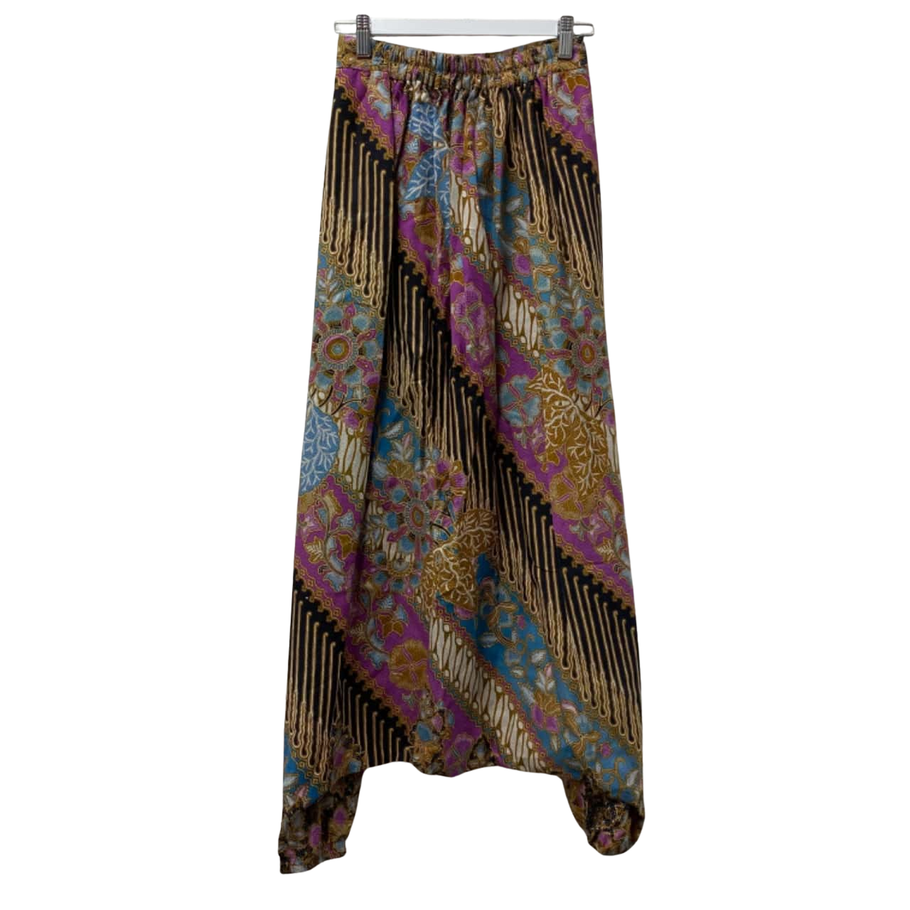 Button Cuff Detail Satin Haram Trousers