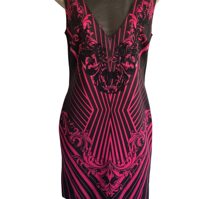 LIPSY  Women's  Size UK12 Bodycon Dress in Black and Pink  