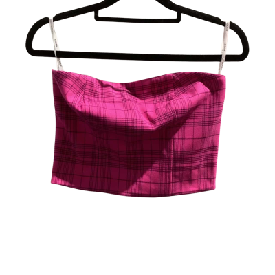 BNWT. Kookai. Womens  Size 36. Sleeveless Top. Hot Pink Verona Check. $120.00 