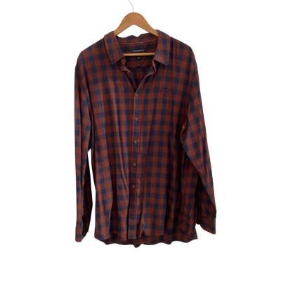 Sportscraft Mens  Size XXXL Long Sleeve Shirt Brown / Checked / Navy Blue 