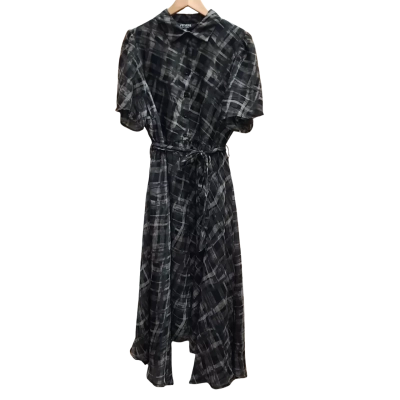 New With Tags DISTURBIA Size 12 'Rhoswen' Checked Hanky Hem Midaxi Shirt Dress