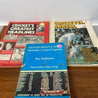 Collection of 3 vintage cricket books 