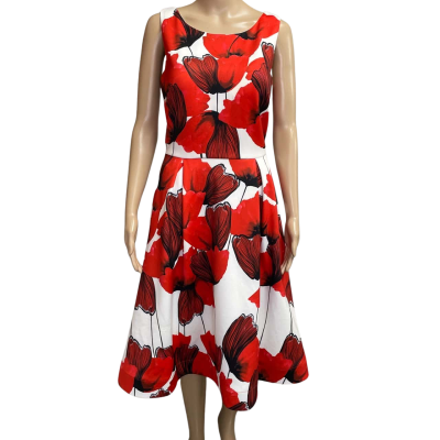 Rose Noir Womens Black  / Burnt Orange / Floral / Pattern 