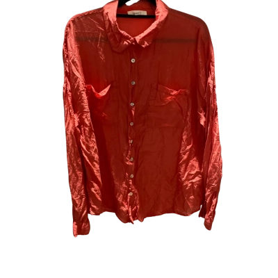 Primness Womens  Size 3 Button Up Top Orange