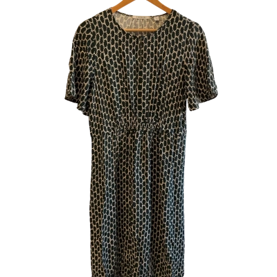 “Trenery” Womens  Dress- Size 12 -Cream / Green / Pattern 