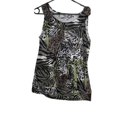 Suzannegrae Women's Size M Singlet Top Animal print / Khaki 