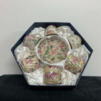 The Milano Floral Collection Fine China Teacup & Plate Set 