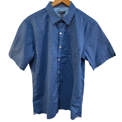 BNWT Van Heusen Mens Size XL Short Sleeve Shirt Blue / Green Floral Print