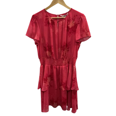 Stella Womens Size 12 Short Sleeve Dress Floral / Pink  