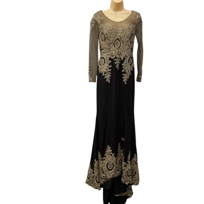 JAMAK Wedding Dress  With Sequins  Size 12 Black 