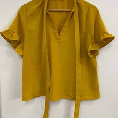 Zara Womens  Size M Gold Top