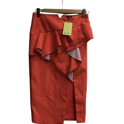 Bardot Womens Size 8 Midi Skirt Orange 