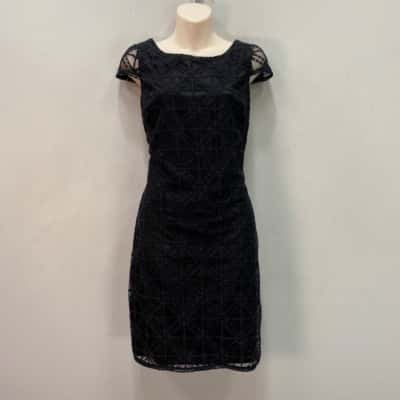 Review Womens  Lace Overlay Size 10 Mini Dress Black  