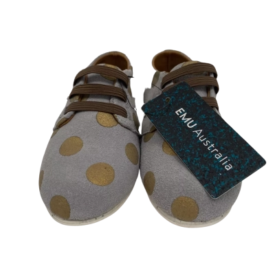 Emu Australia Girls Size UK9 Shoes Grey / Polka Dot BNWT
