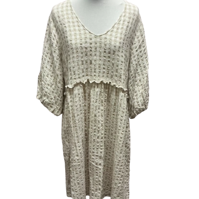 Foil Clothing Womens  Size 14 Midi Dress Beige / White 
