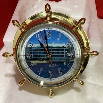 John Laws Signature Ships Wheel Brass Clock