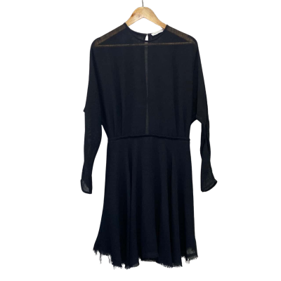 Camilla & Marc Womens  Size 10 Long Sleeve Mesh Dress Black  