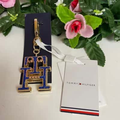 Tommy Hilfiger robot blue and gold keyring New