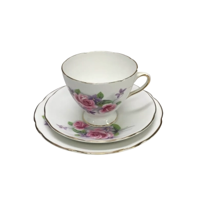 Vintage Gladstone Fine Bone China England “Gladness” Tea Trio Set