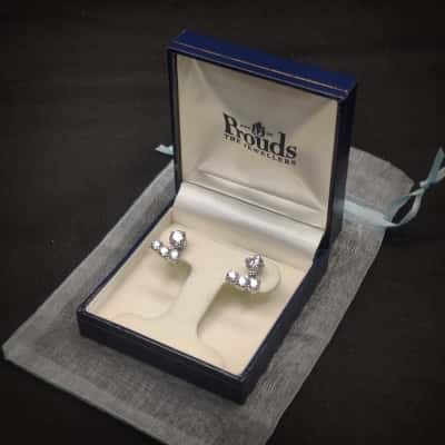 Amazingly Beautiful "Constella Cluster" Double Stud Earrings By Swarovski  In Original Box - See Pics