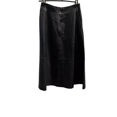 Witchery Womens  Size 10 Leather Maxi Skirt Black  RRP $499.95