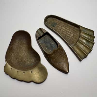 Collection of 3 Miniature Brass Ashtrays
