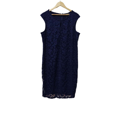 Liz Jordan Womens  Size 18 Cocktail Dress / Midi Dress / Sleeveless Dress  Navy Blue 