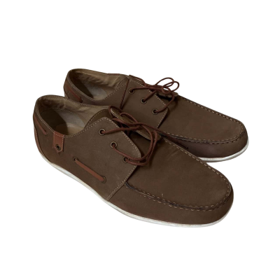 Oxford Mens Leather Boat Shoe Size 46 Brown 