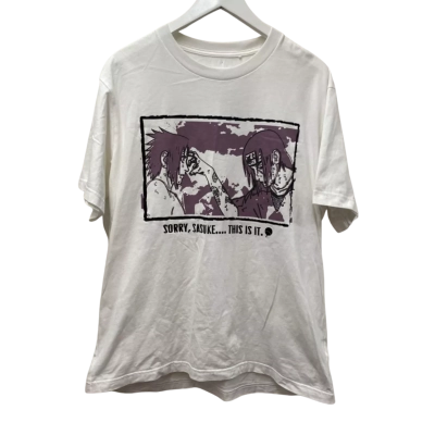 Uniqlo Mens NARUTO Size L Short Sleeve T-shirt White - 100% Cotton