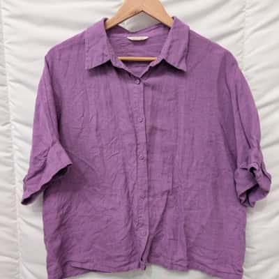Gorman Womens Purple Short Sleeve Line Shirt - Size M