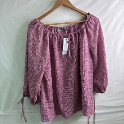 Sussan Womens Size 16 3/4 Sleeve Top Multicoloured / Pattern / Pink BNWT