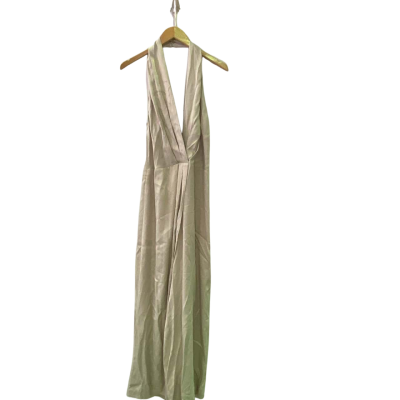Zara Womens  Size L Wide Leg Jumpsuit Beige 