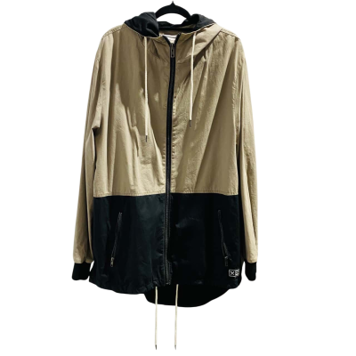 NWOT Nena & Paesadena Mens Size XL Browny Grey and Black Front Zipper / Hood Jacket 