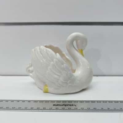 Handmade Swan Porcelain Signed 