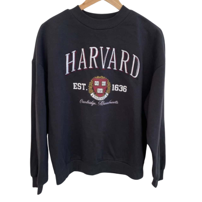 Harvard Womens  Size 12 Crew Neck Jumper Black  