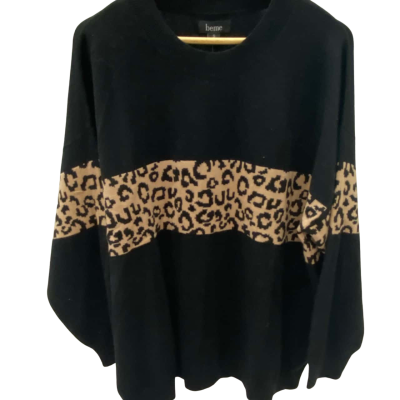 beme Womens  Size S Jumper Black  / Brown / Pattern 