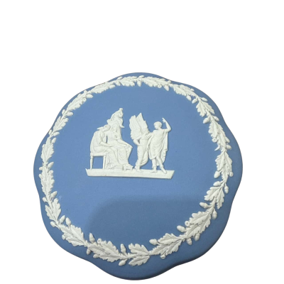 Wedgwood Jasper | White on Pale Blue | Mythology scene large trinket box