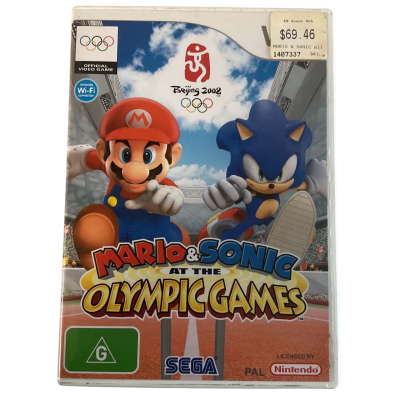 Mario & Sonic At The Olympic Games (Beijing 2008) Nintendo Wii Game With Manual.