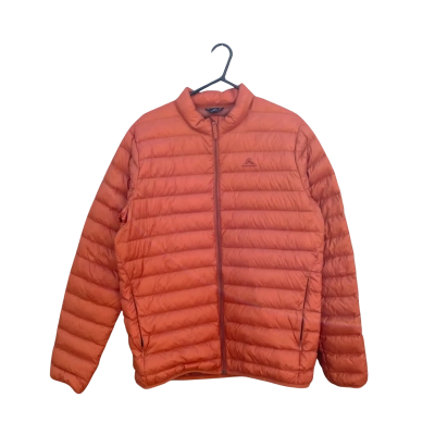 Mens Macpac Size L Duck Down Puffer Jacket Orange 