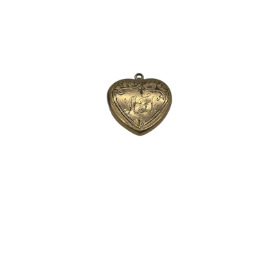 9kt Gold Lined Engraved Heart Locket