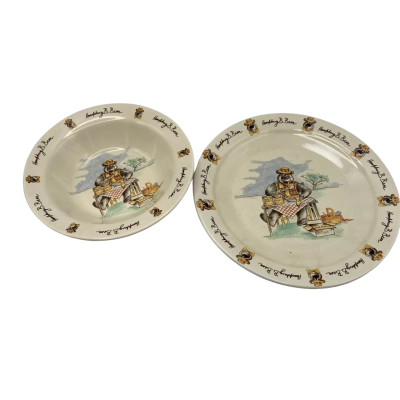 Vintage Humphrey B.Bear Ceramic Dinner Set CUBES
