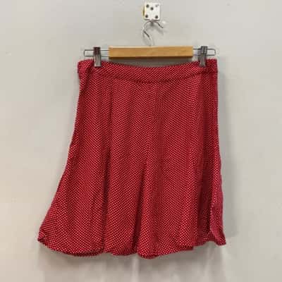 Dangerfield Womens  Size 10 A-Line Skirt Polka Dot / Red / White 