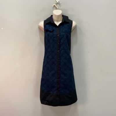 Cue Womens  Size 10 Sleeveless Dress  Black  / Blue 