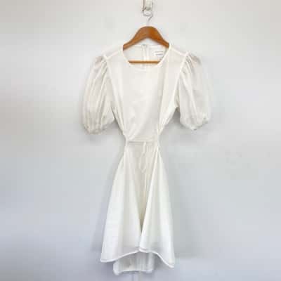 Sabo Skirt White Mesh Anabelle Cutout Mini Dress  Size M 